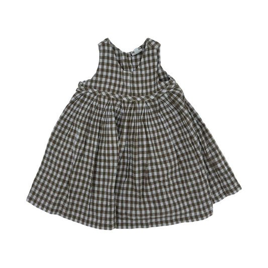 Bonton brown/blue gingham dress, 18 months