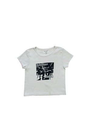 Brandy Melville White graphic tee, o/s