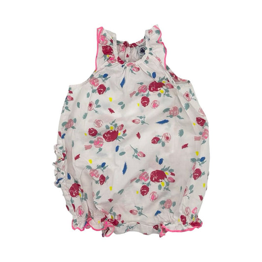 Petit Bateau pink floral romper, 18 months