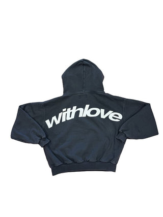 Scuffers Washed black "with love" hoodie, xs