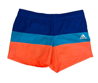 Adidas Blue and Orange Stripe Swim Trunks, 5-6 years