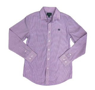 Ralph Lauren Navy and Pink Plaid Dress Shirt with Embroidered Logo, 16 years