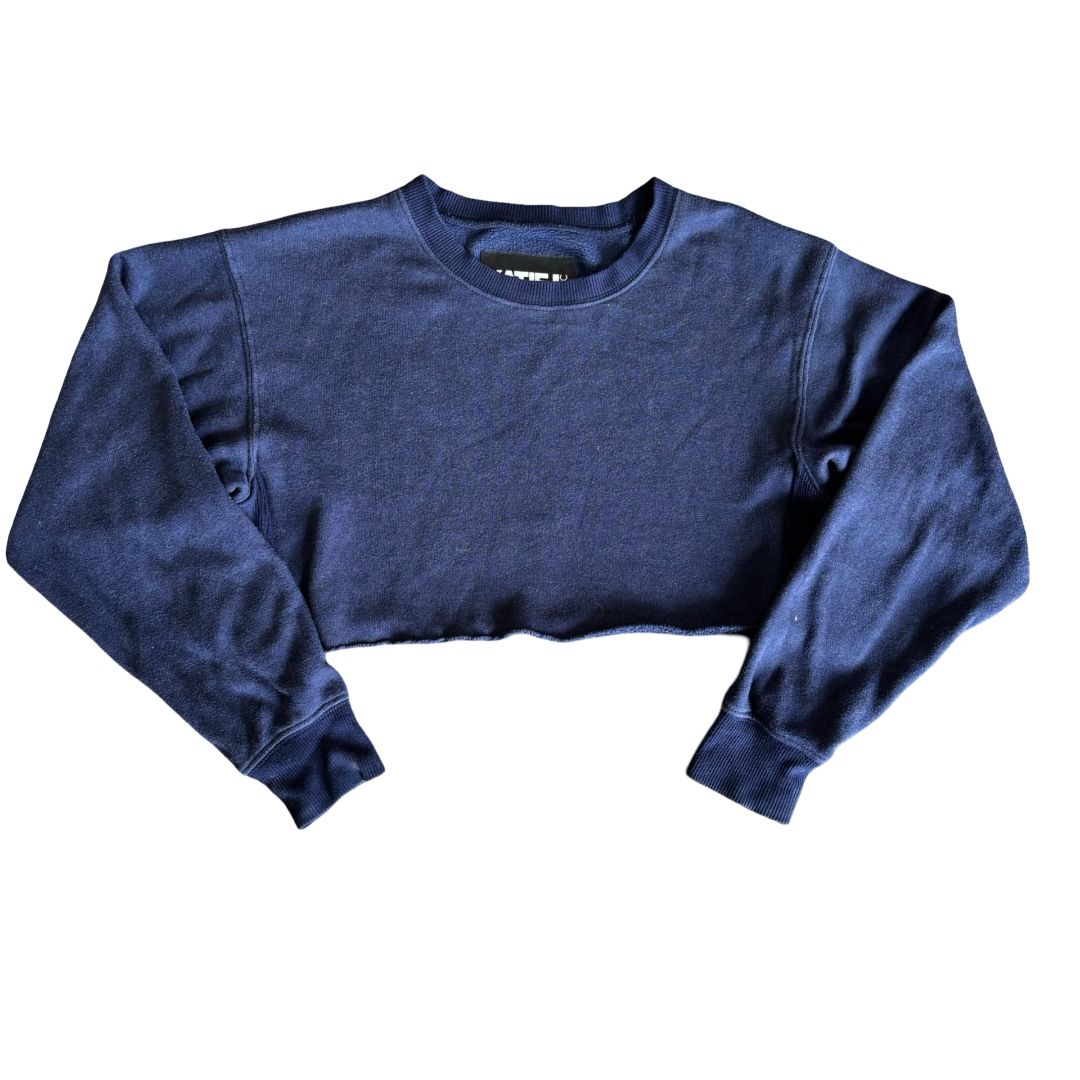 Katie J navy blue cropped sweatshirt, medium