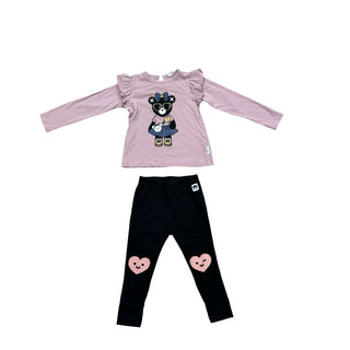 Hux Pink and Black legging/top set, 5