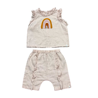 oh baby Pink pant/top set with rainbow, 4