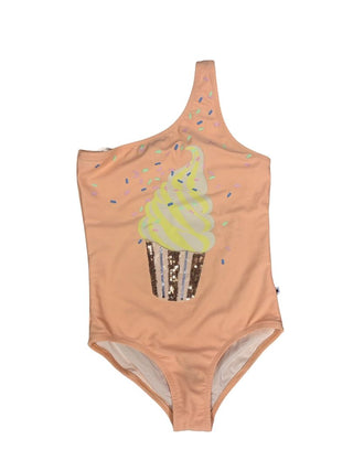 Molo  Cupcake Graphic Orange Swimsuit, 6 years