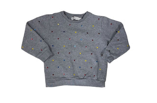 Stella McCartney Grey Sweatshirt with Heart Pattern, 4 years