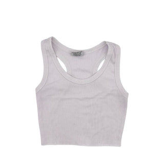 Firehouse white cropped tank top, medium