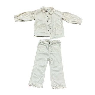 H&M White jean/jacket set, US 3t