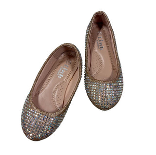 Link Comfort Rhinestone Gold and Holographic Ballet Flats, 10 little kid