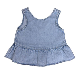 Zara Denim Peplum Top in Blue, 4 years