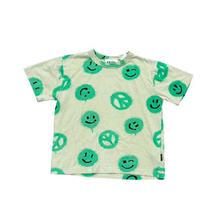 Molo T-shirt with green smiley faces, 104