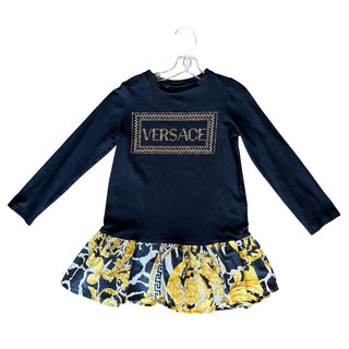 Versace black logo dress, 4 years
