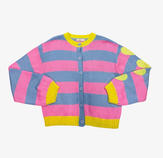 Billieblush Blue and pink striped cardigan, 8 years