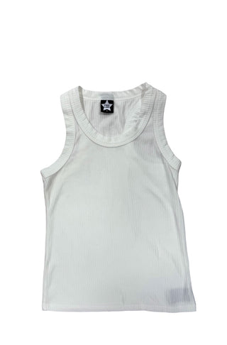 Pixielane White ribbed tank top, 8 years