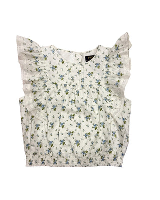 Polo Ralph Lauren White blouse with blue flowers, 6x