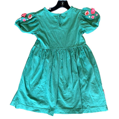 Mini Boden green w/horse dress, 5-6 years