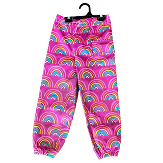 Hatley pink rainbow rain pants, 5 years