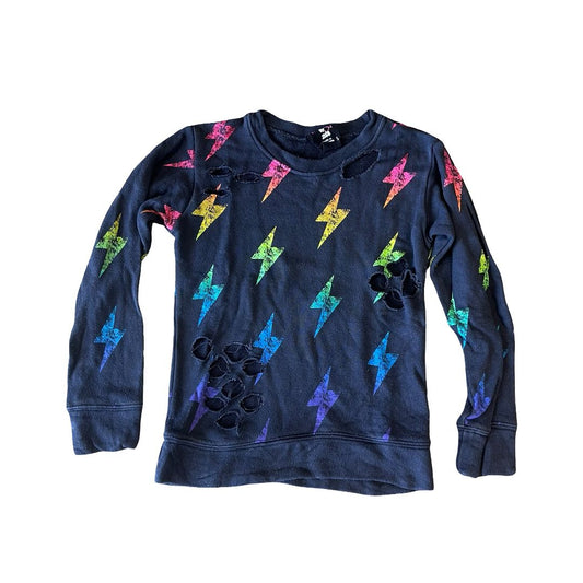 Flowers By Zoe black w/lightning bolt sweatshirt, 5 years