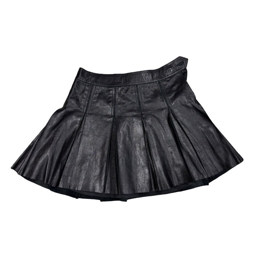 Ralph Lauren Black leather pleated skirt, 10 years