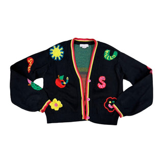 Stella McCartney Black Cardigan with Coloured Collar, 10 years