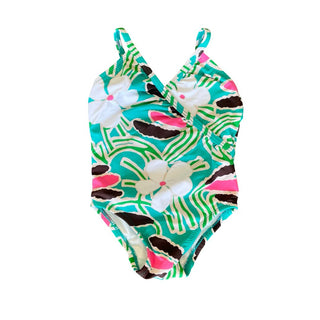 Gap x Diane Vin Furstenberg turquise floral swim suit, 3-6 months