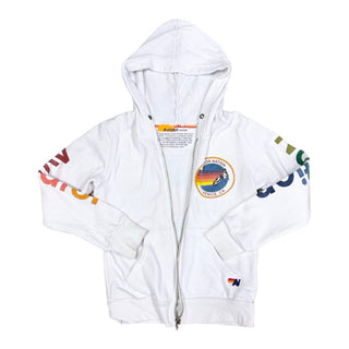 Aviator Nation White full zip hoodie, 10 years