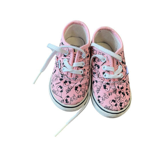 Vans pink Snoopy runners, 5 little kid