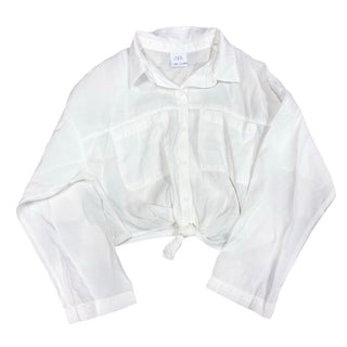 Zara White button up w/tie, 9 years