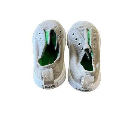 Converse All-Star grey/green slip ons, 7 little kid