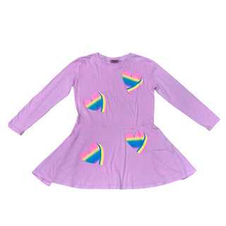 Firehouse Pink w/rainbow heart dress, 8-10 years (small)