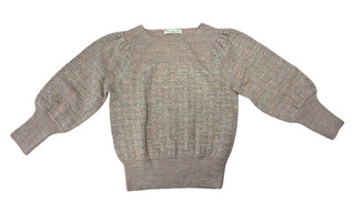Soor Ploom Multicolour Knit Pointelle Heart Pattern Sweater, 8 years