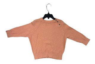 Soor Ploom Orange Pointelle Knit Sweater, 8 years
