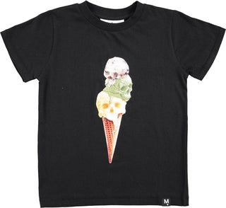 Molo Black tee with skull icecream, new with tag, 5 years