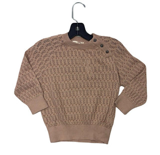 Soor Ploom Brown Knit Pointelle Sweatshirt with Florals - New With Tags, 10 years