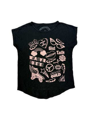 Tiny Whales Black tee with pink graphic, new with tag, 2 years