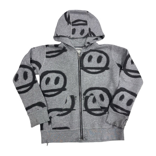 Nununu Grey sprayed smiles hoodie, 6-7 years