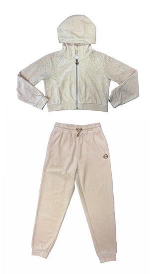 Michael Kors Sand Cream Velour Sweatset with Rhinestones , 10 years