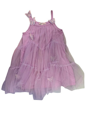 Baby Sara pink tulle dress with butterfly applique, 6 years
