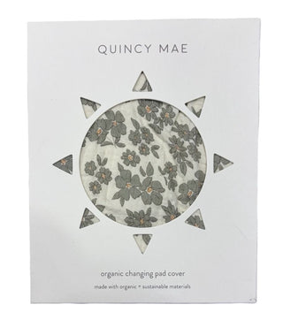 Quincy Mae Green Floral Changing Pad Cover, O/S