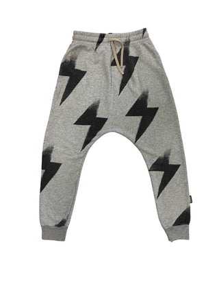 Nununu grey sweatpants with lightning bolts, 8-9 years