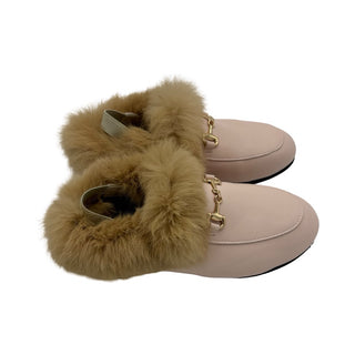 Dreamers Pink slip on w/faux fur and horsebit degail, Euro 35 little kids