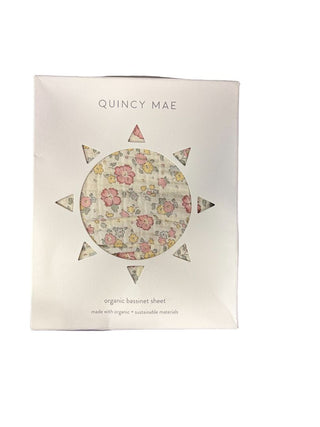Quincy Mae Organic Bassinet Sheet in Pink and Yellow Florals, O/S