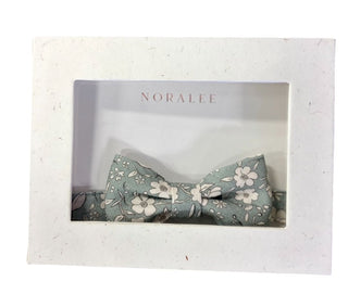 Noralee Green and White Floral Bowtie, O/S