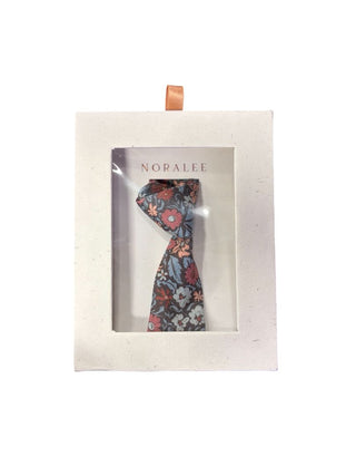 Noralee Red & Blue Florals on Brown Tie, O/S