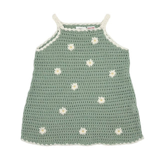 Zara Mint green crochet dress w/daisy’s, 12-18 months