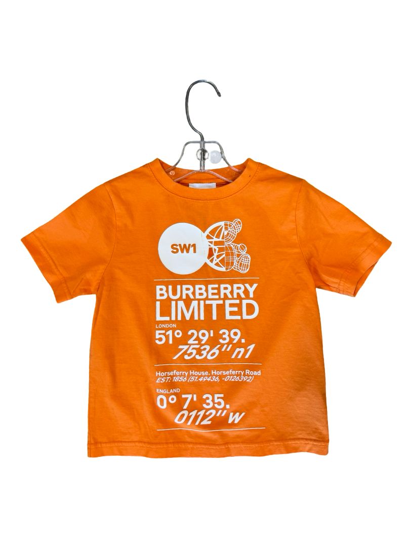 Burberry Orange Shirt with Design, 4 years