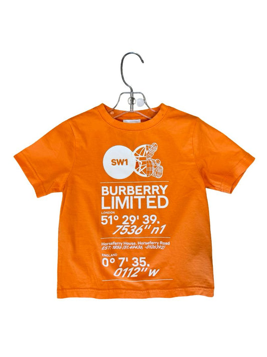 Burberry Orange Shirt with Design, 4 years