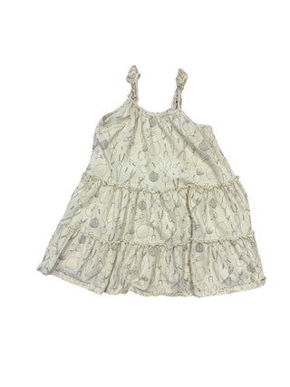 Rylee + Cru Tiered Cream Dress with Veggie Garden Pattern, 4-5 years