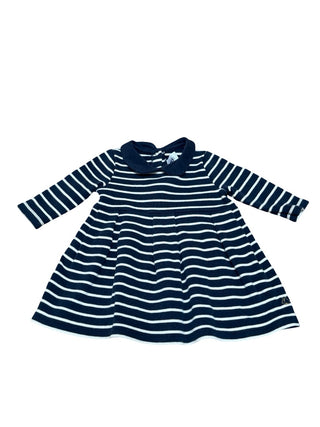 Petit Bateau Striped navy dress, 6 months